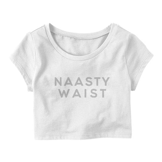 Naasty Waist Silver Foil Cropped Baby Tee